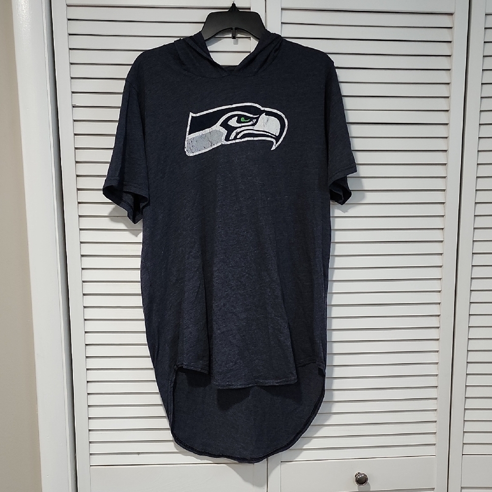 DK Metcalf #14—Seattle Seahawks Majestic Threads Hooded Shirt — Large
